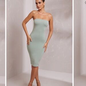 BRONTE - Bandeau Midi Dress in Green